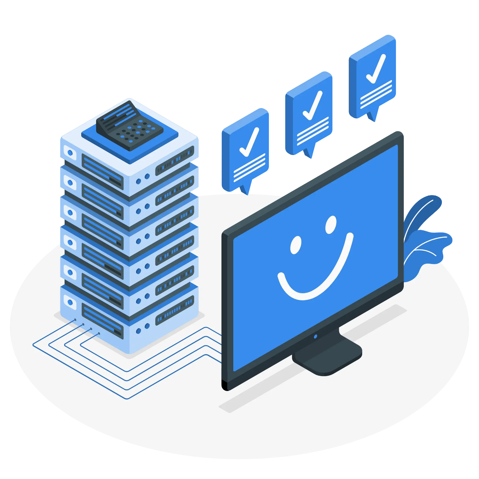 Server_status-amico Illustration pour les solutions matérielles de Semaphors expert en prestataire informatique de santé