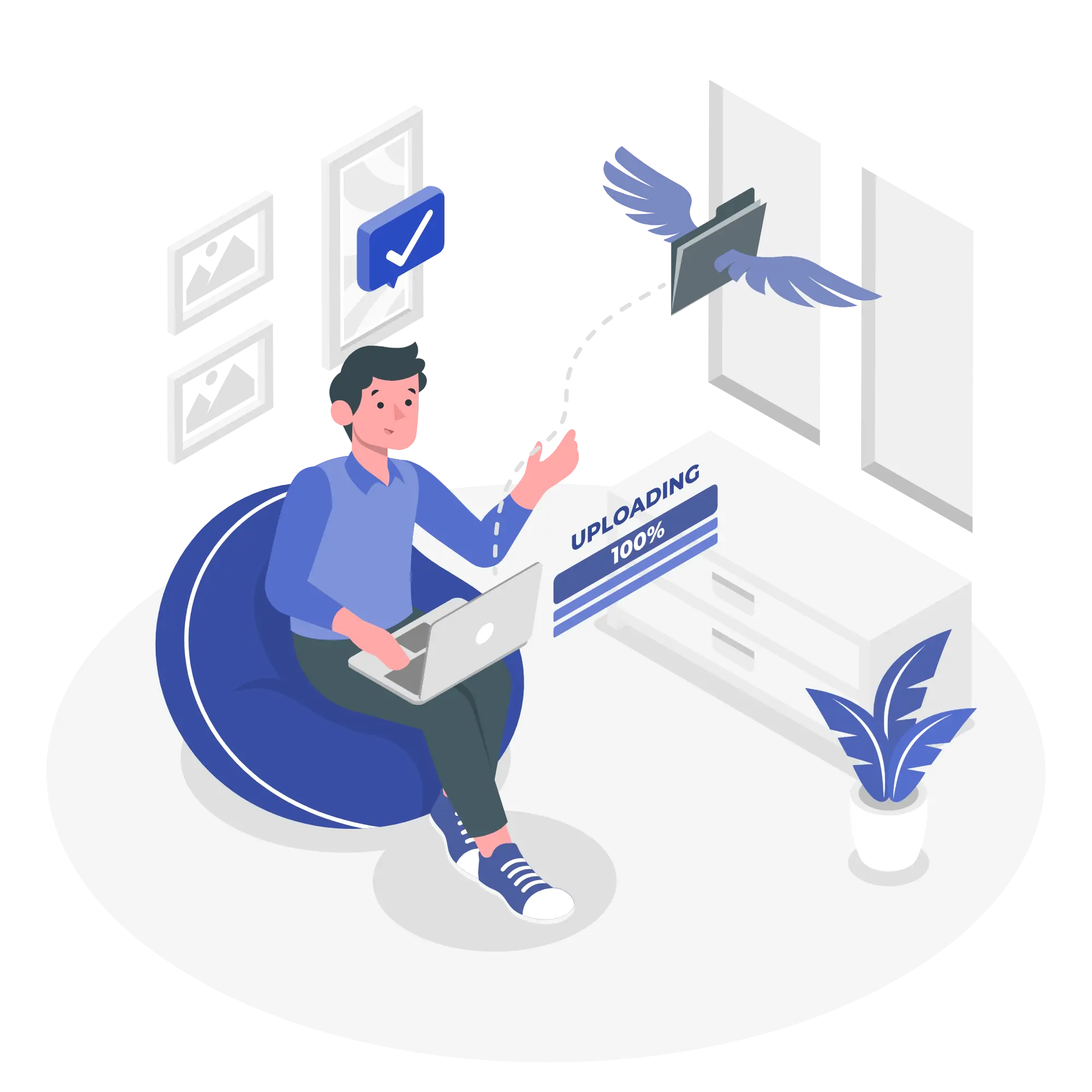 files-sent-amico Illustration fax par internet