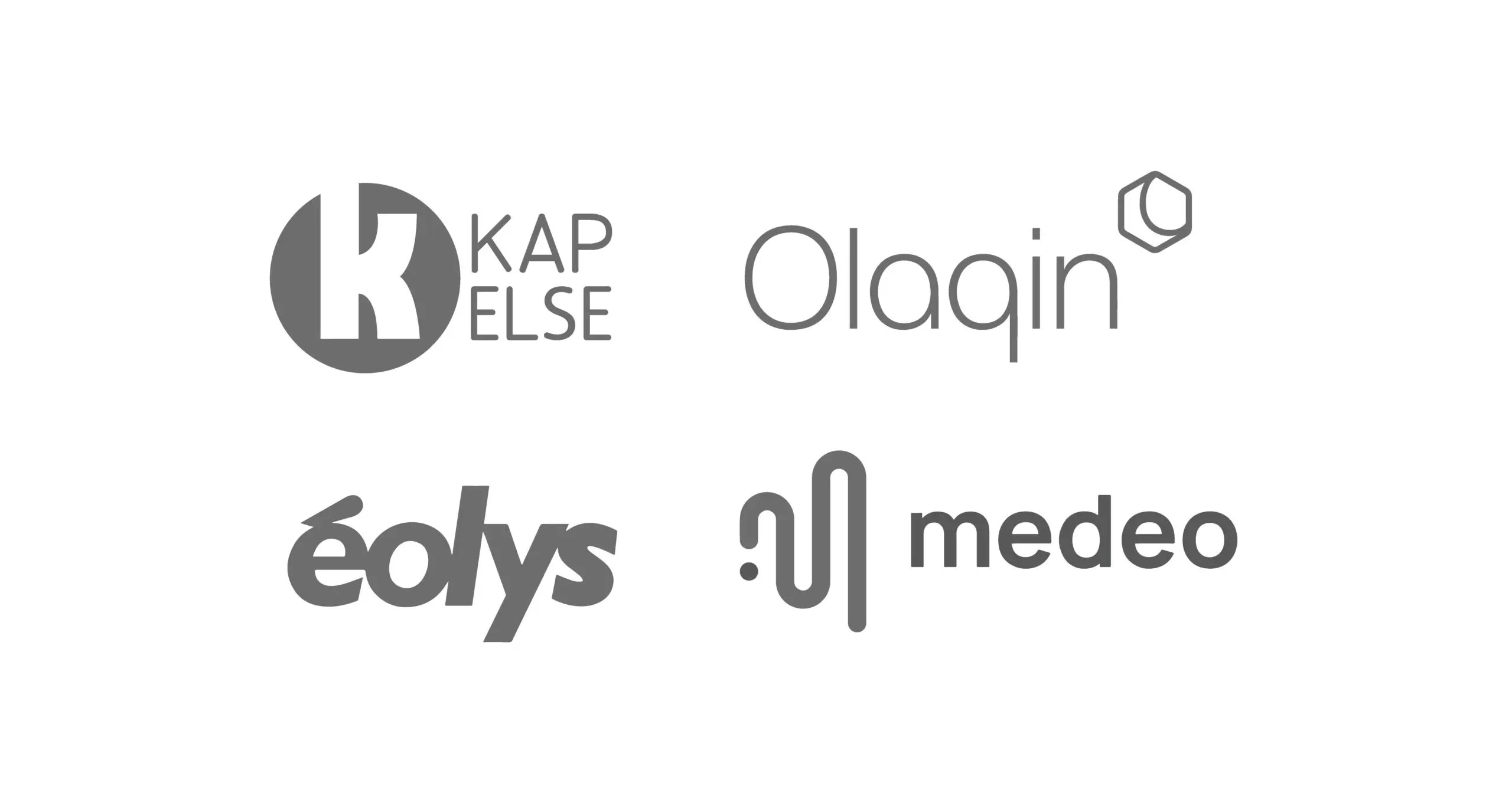 kapelse Image avec les 4 logos des entreprises partenaires de Semaphors, votre expert en informatique de santé et en logiciels médecins