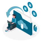 Download-amico Illustration "je télécharge un logiciel"